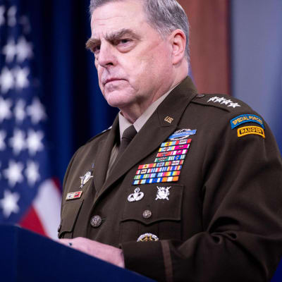 USA:s försvarschef Mark Milley, under en presskonferens om Afghanistan den 1 september. 