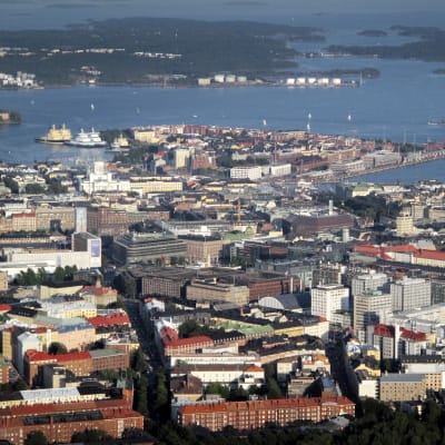 Ilmakuva Helsingin kantakaupungista.