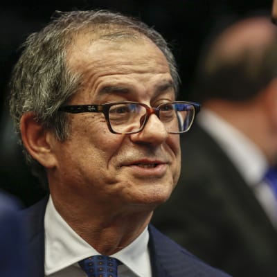 Italiens finansminister, Giovanni Tria, vid ett möte i Luxemburg oktober 2018 
