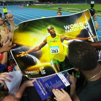 Usain Bolt-plansch, 2017.