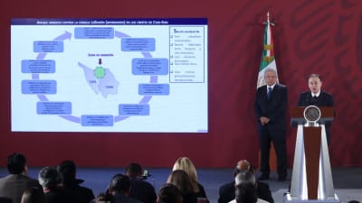 Mexikos president på presskonferens