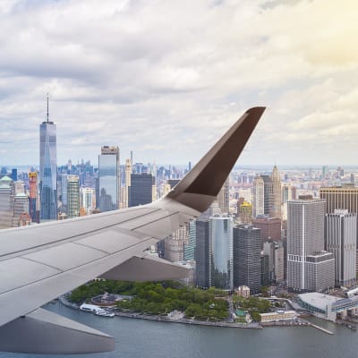 Flygplan över New York.