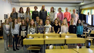 Gerby skolas projektkör som ska delta i Skolmusik 2017.