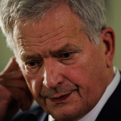 President Sauli Niinistö talar.