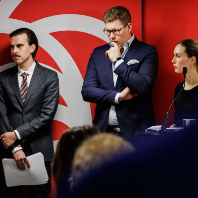 Matias Mäkynen, Antti Lindtman och Sanna Marin