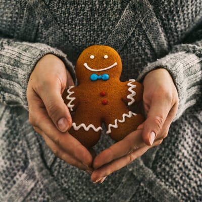En pepparkaksgubbe. 
