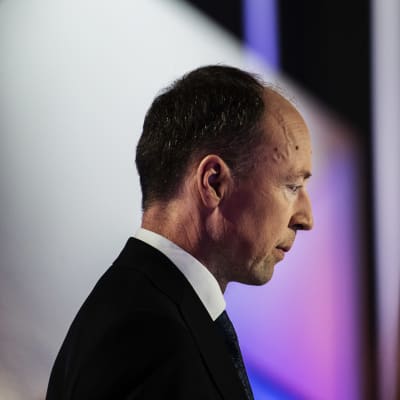 Perussuomalaisten puheenjohtaja Jussi Halla-aho osallistui Pasilassa Ylen kuntavaalitenttiin 18. toukokuuta.