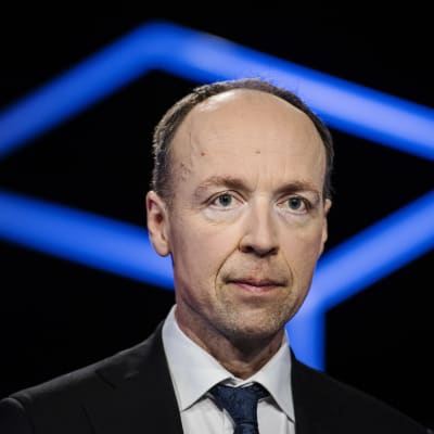 Perussuomalaisten puheenjohtaja Jussi Halla-aho osallistui Pasilassa Ylen kuntavaalitenttiin 18. toukokuuta.