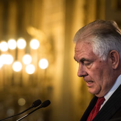 USA:s utrikesminister Rex Tillerson i närbild.
