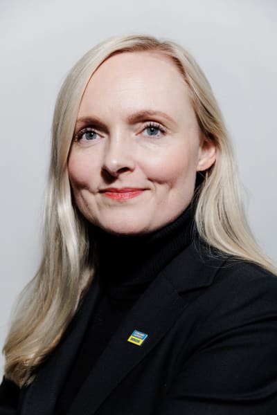 Maria Ohisalo kuvattiin eduskunnan Valtiosalissa 24. helmikuuta 2023.