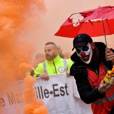 Demonstranter i Marseille 