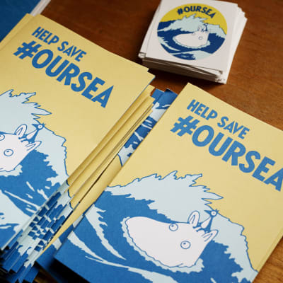 Pamfletter för kampanjen #oursea.