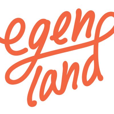 Egenland-programmets logo med orange text på vit bakgrund.