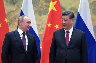 Putin och Xi möttes senast under Putins besök i Peking i februari 2022. 