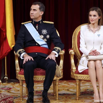 Spaniens kung Felipe och drottning Letizia.