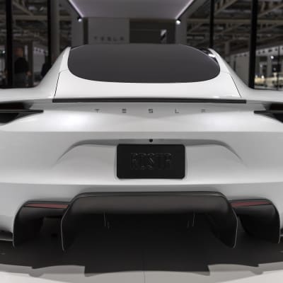 Tesla Roadster på bilmässan i Basel september 2018.