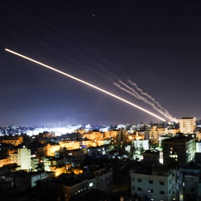 Raketer mot Gaza morgonen 15.5.2021.