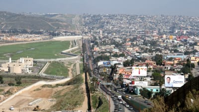 Gränsen mellan USA och Mexico vid Tijuana.
