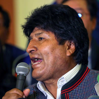 Bolivias president Evo Morales under en presskonferens i Palacio Quemado i La Paz 20.10.2019.