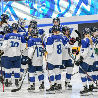 Finland firar efter match mot Sverige i Tammerfors.
