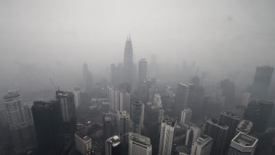 Smog över Kuala Lumpur.