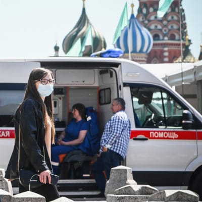 Vy från Röda torget i Moskva den 18 juni 2021.