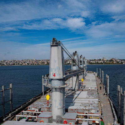 Ukrainskt spannmål på fartyg i Istanbul