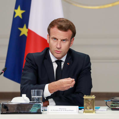President Macron i Elyséepalatset i Paris den 24 juni 2020.