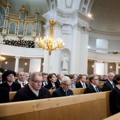 Självständighetsgudstjänst i domkyrkan i Helsingfors.