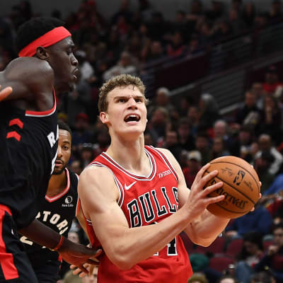 Lauri Markkanen i farten mot Toronto.