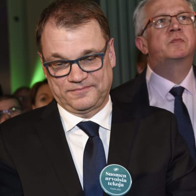 Centerns partiordförande Juha Sipilä vid Centerns valvaka, riksdagsvalet 2019. 