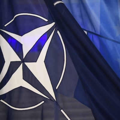 Naton lippu ja suomen lippu vierekkäin.