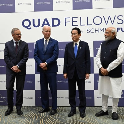  Anthony Albanese, Joe Biden, Fumio Kishida ja Narendra Modi.