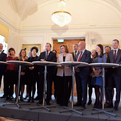 Statsminister Stefan Löfven presenterar den regering som tillträder den 21 januari 2019