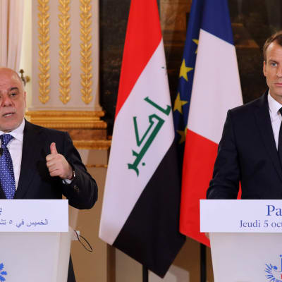 Haider al-Abadi och Emmanuel Macron