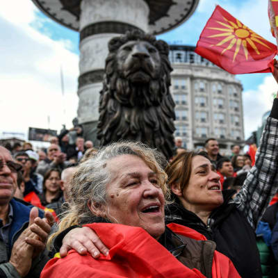 Demonstrationer i Skopje mot namnkompromiss med Grekland. 