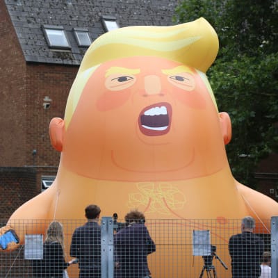 Bebisballong föreställande Donald Trump. 