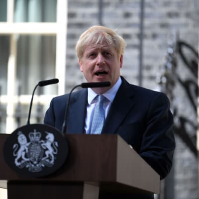 Boris Johnson håller sitt första tal som Storbritanniens premiärminister.