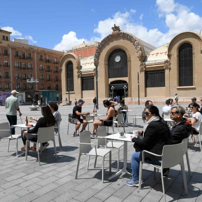 Uteservering i Tarragona 11.5.2020
