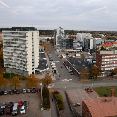 Kouvolan keskusta ylhäältä katsottuna