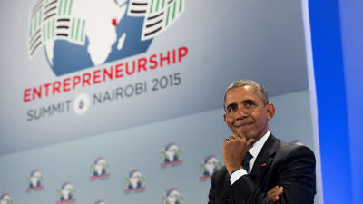 Obama talade på lördagen vid öppningen av mötet Global Entrepreneurship Summit i Nairobi.
