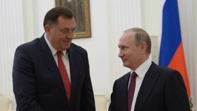 Republika Srpskas president Milorad Dodik på besök hos Rysslands president Vlaqdimir Putin i Kreml i Moskva.