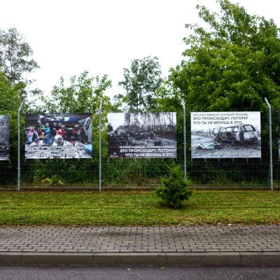 Ukrainan sodan kuvia Kybartain rekkaparkissa 12.07.2022.