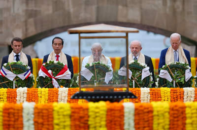 Deltagare i G-20-toppmöte i Indien