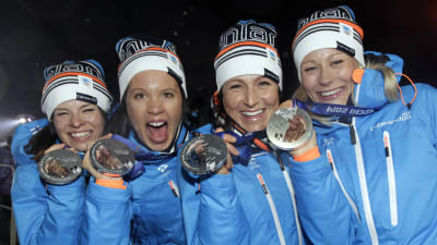 Finlands silverlag i OS-stafetten 2014.