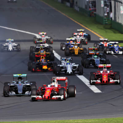 Starten på Australiens F1-GP i Melbourne 2016.