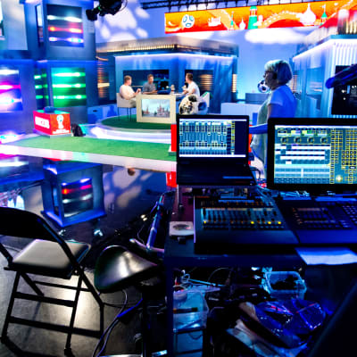 Yles VM-studio i Helsingfors.
