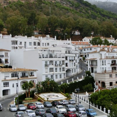 Vyer av Mijas i Spanien.