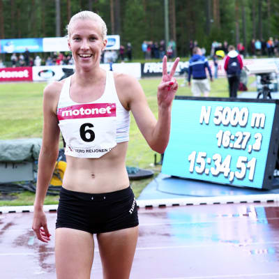 Camilla Richardsson löpte nytt personligt rekord på 5 000 meter i Lapinlahti.