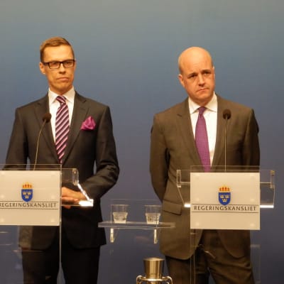 Statsministrarna Alexander Stubb och Fredrik Reinfeldt i Stockholm.